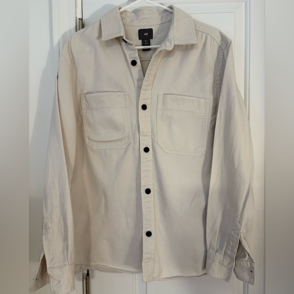 H&M Beige Shirt with Black Buttons